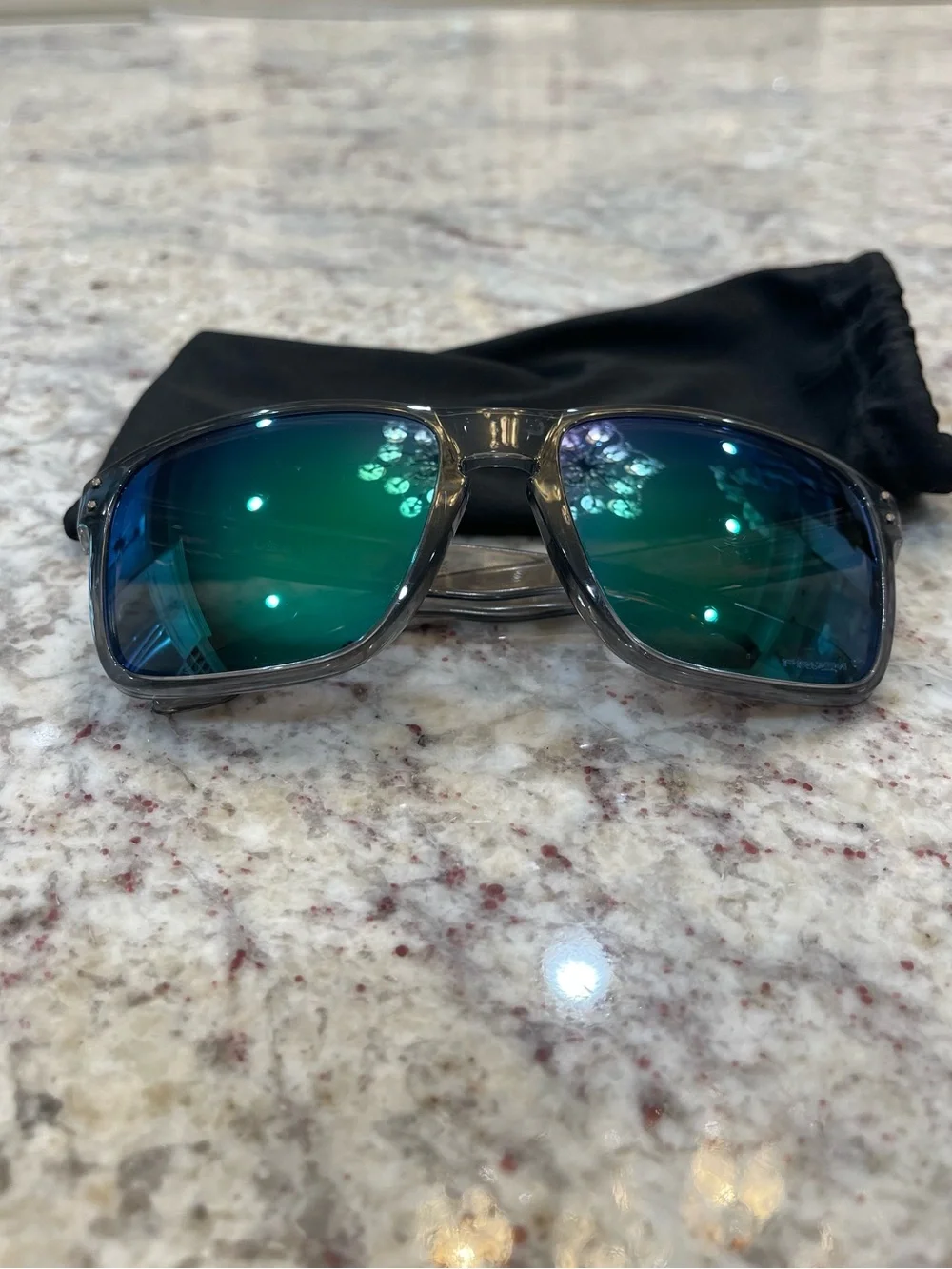 Oakley Holbrook XL Men's Polarized Sunglasses in Jade Prism, Grey Ink Frame